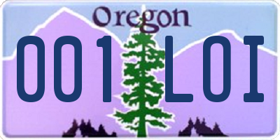 OR license plate 001LOI