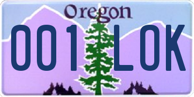 OR license plate 001LOK