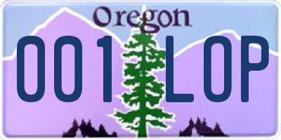 OR license plate 001LOP