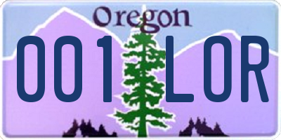 OR license plate 001LOR