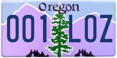 OR license plate 001LOZ