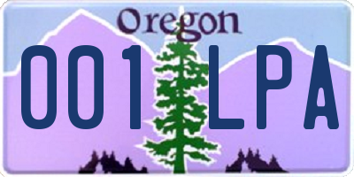 OR license plate 001LPA