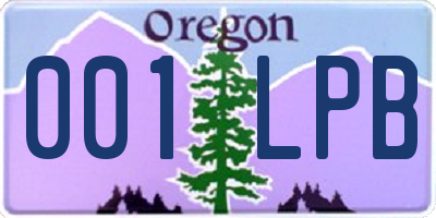 OR license plate 001LPB