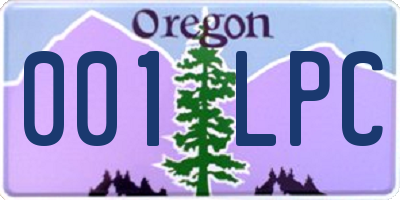 OR license plate 001LPC