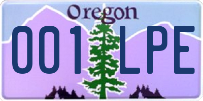 OR license plate 001LPE