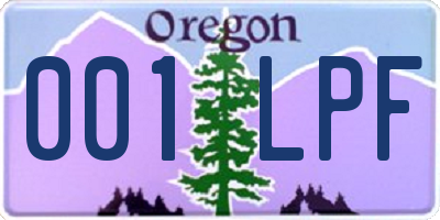 OR license plate 001LPF