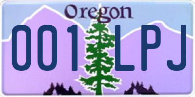 OR license plate 001LPJ