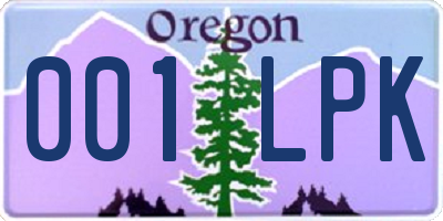 OR license plate 001LPK