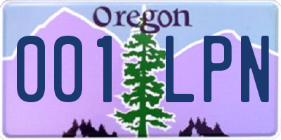 OR license plate 001LPN