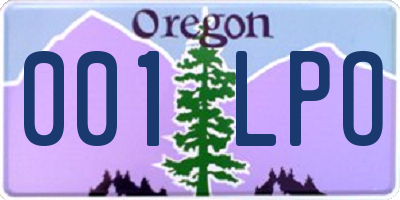 OR license plate 001LPO