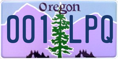 OR license plate 001LPQ