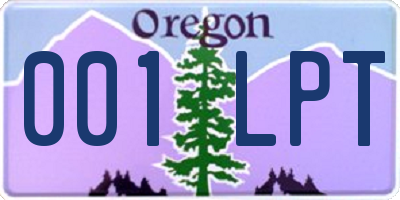 OR license plate 001LPT