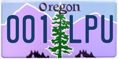 OR license plate 001LPU