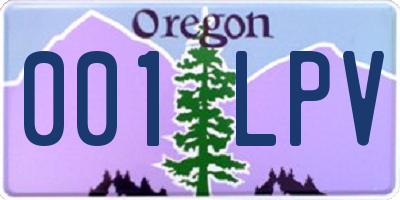 OR license plate 001LPV