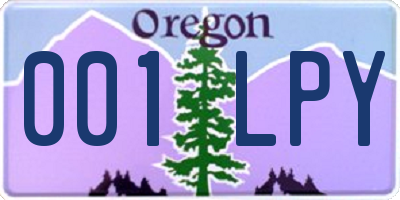 OR license plate 001LPY