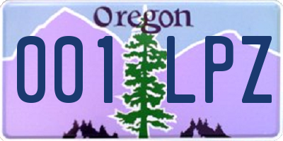 OR license plate 001LPZ