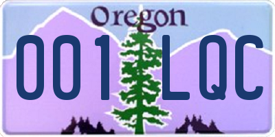 OR license plate 001LQC