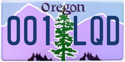 OR license plate 001LQD