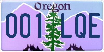 OR license plate 001LQE