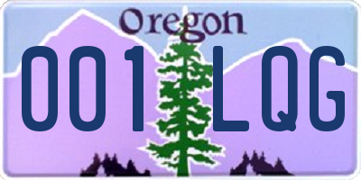 OR license plate 001LQG