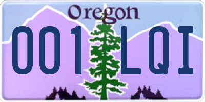 OR license plate 001LQI