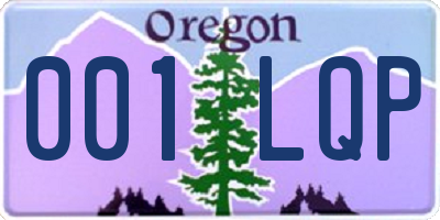 OR license plate 001LQP