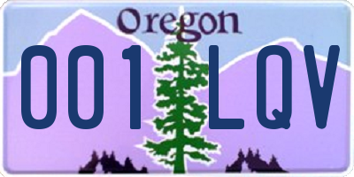 OR license plate 001LQV