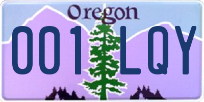 OR license plate 001LQY