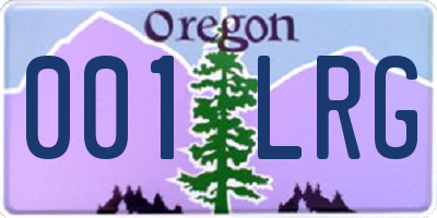 OR license plate 001LRG