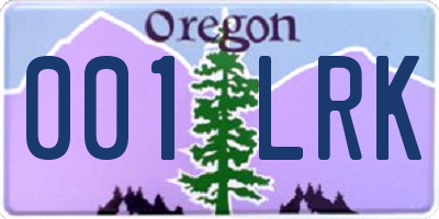 OR license plate 001LRK