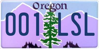 OR license plate 001LSL