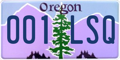 OR license plate 001LSQ