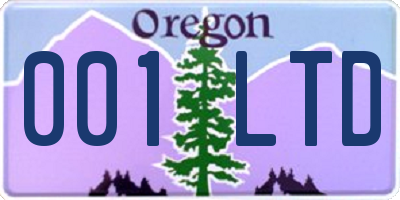 OR license plate 001LTD