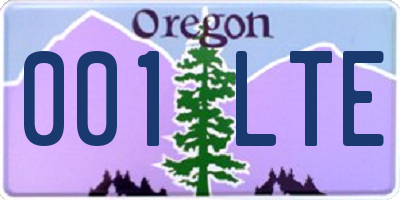 OR license plate 001LTE