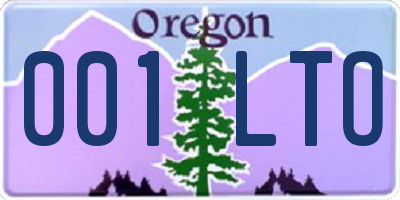 OR license plate 001LTO