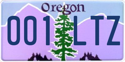 OR license plate 001LTZ