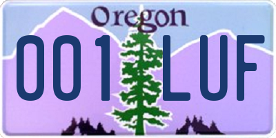 OR license plate 001LUF