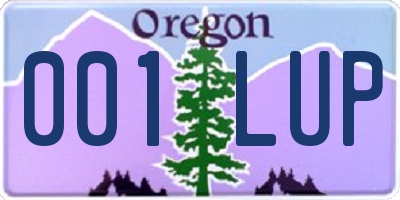 OR license plate 001LUP