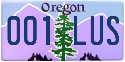 OR license plate 001LUS