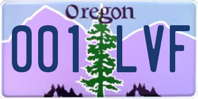 OR license plate 001LVF