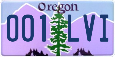 OR license plate 001LVI