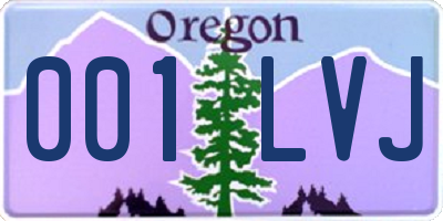 OR license plate 001LVJ