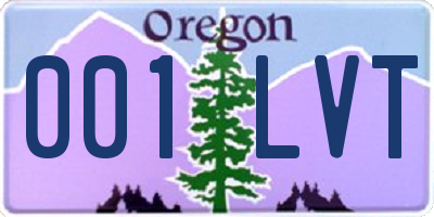 OR license plate 001LVT