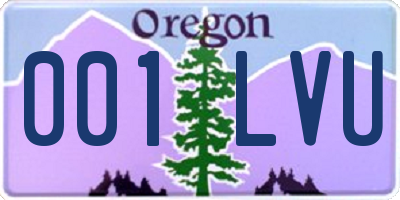 OR license plate 001LVU