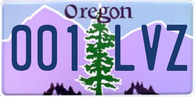 OR license plate 001LVZ