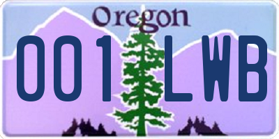 OR license plate 001LWB