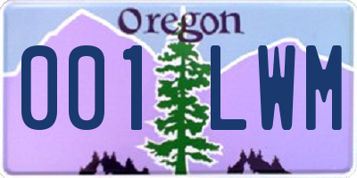 OR license plate 001LWM