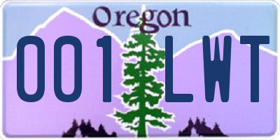 OR license plate 001LWT