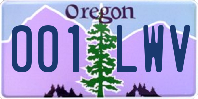 OR license plate 001LWV