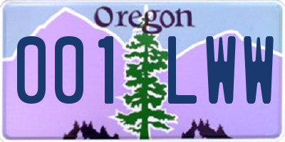 OR license plate 001LWW